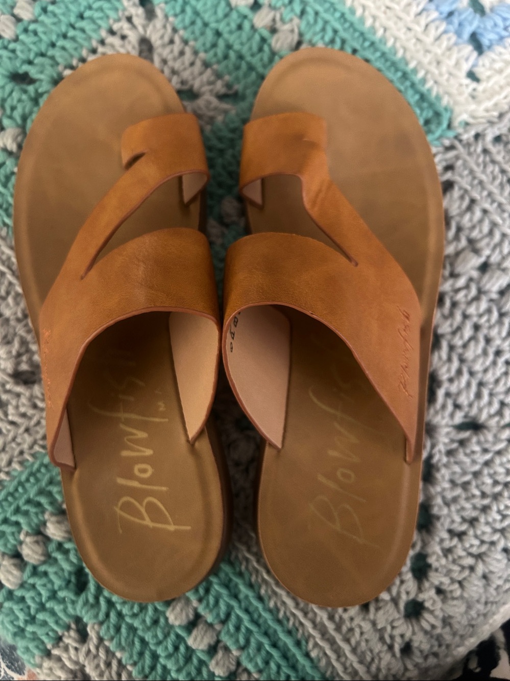 Brown Leather Slide Sandals - Women